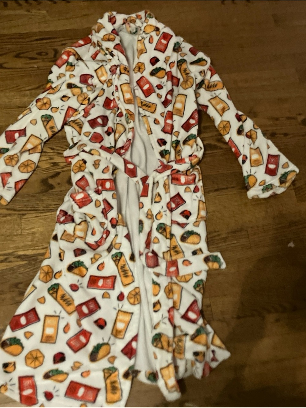 Taco Bell Robe Hot Sauce Crunchwrap Logo All Over Burrito Print Official Merch